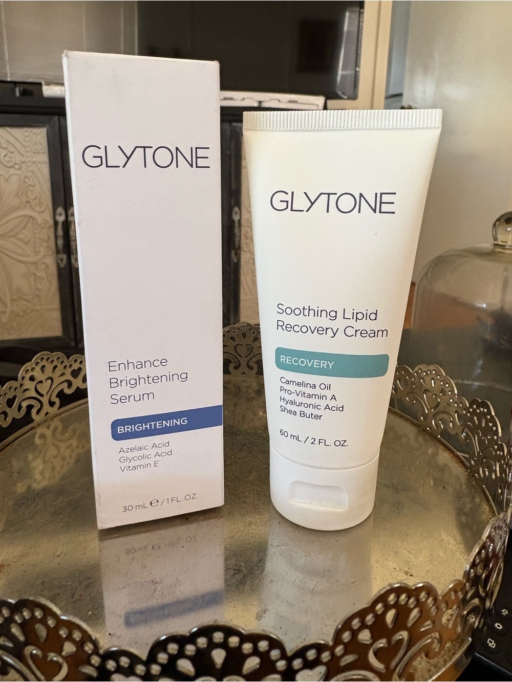 Glytone Soothing Lipid Recovery Cream and Brightening Serum